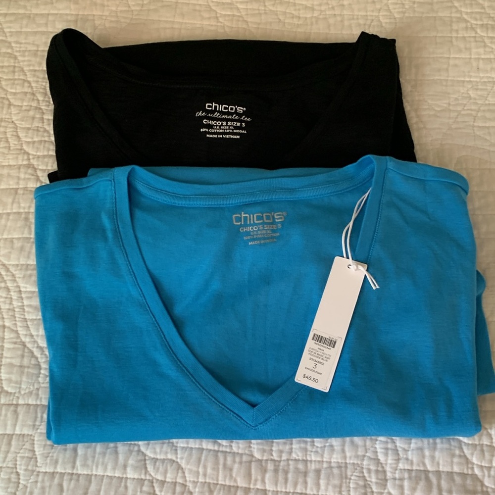 NWT, short sleeve V-Neck Tops, set of 2